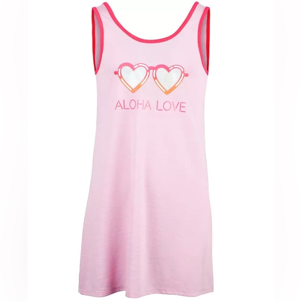 MIKEN Big Girls Aloha Love-Print Cover-Up Pixiiee Pink